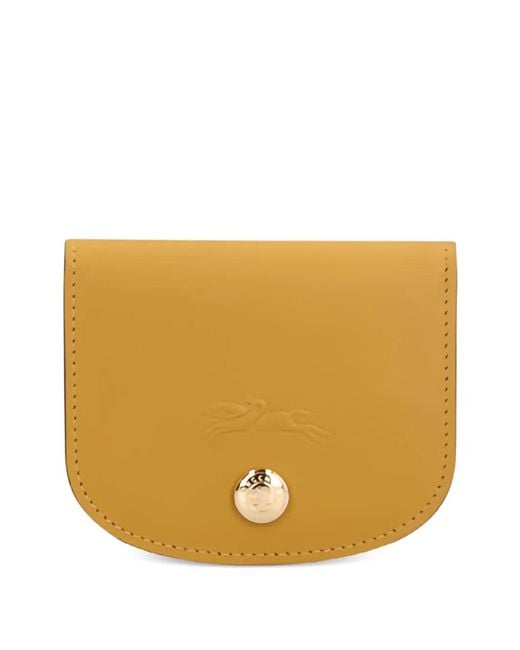 Longchamp Natural Épure Logo-Embossed Card Holder