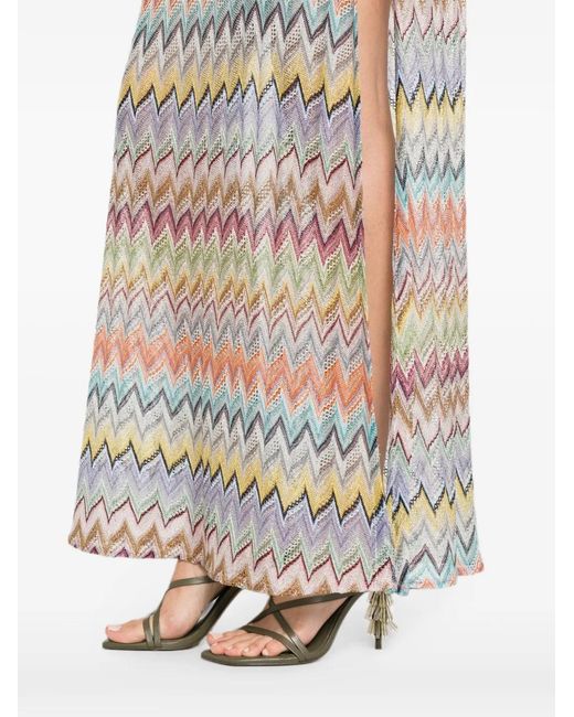 Missoni White Zigzag-Knit Lace-Up Beach Cover-Up