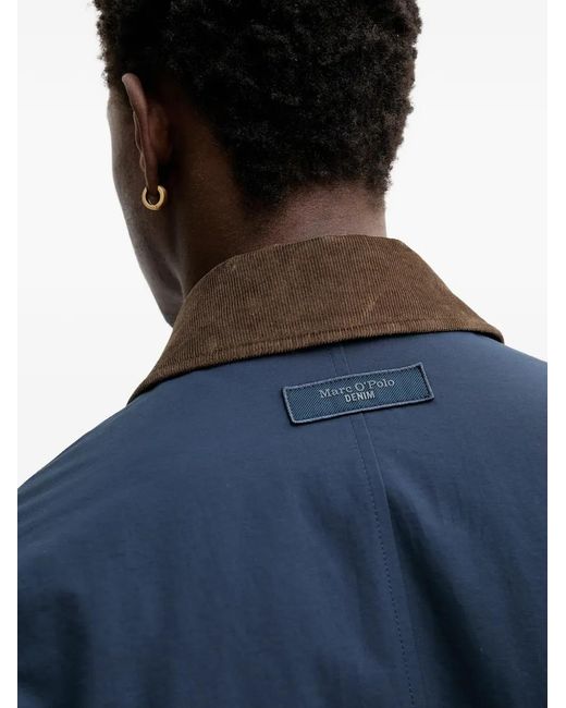 Marc O' Polo Blue Corduroy-Collar Water-Repellent Jacket for men