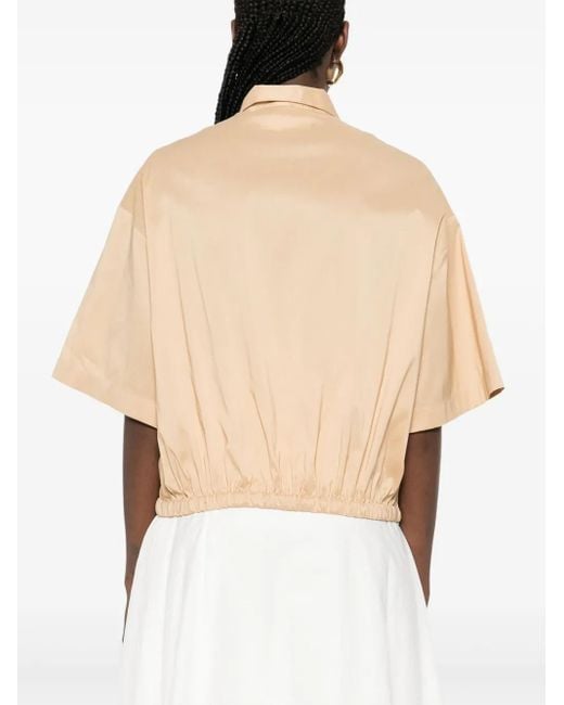 Fabiana Filippi Blouse Met Trekkoord in het Natural