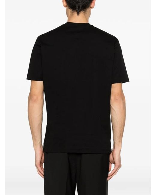 Mazzarelli Black Round-Neck T-Shirt for men