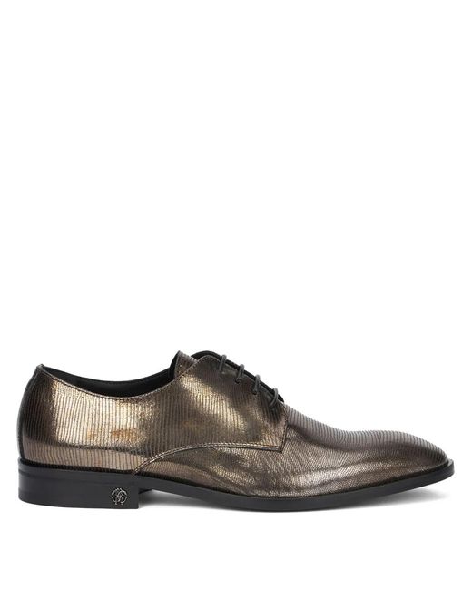 Roberto Cavalli Brown Metallic Derby Shoes for men