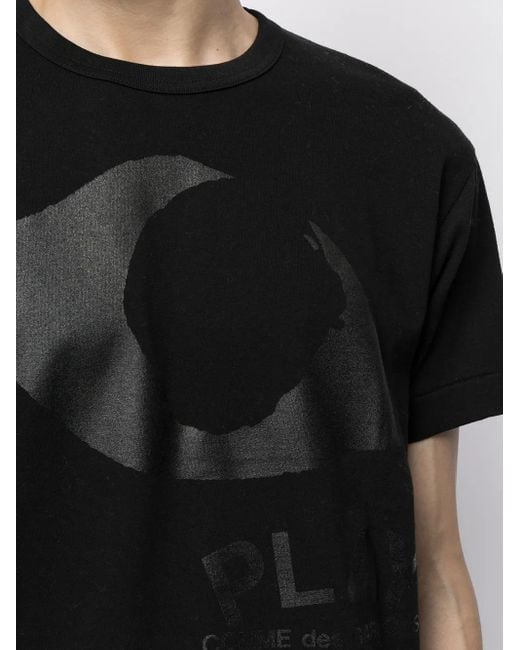 COMME DES GARÇONS PLAY Black Logo Cotton T-shirt for men