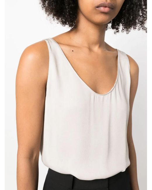 Fabiana Filippi White Scoop-Neck Tank Top