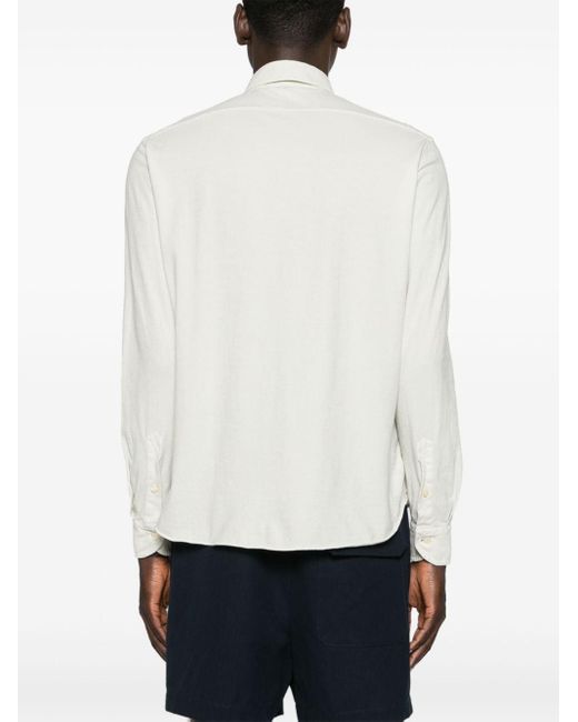 Tintoria Mattei 954 White Jersey Cotton Shirt for men