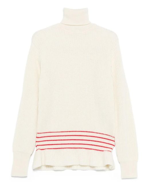Maglione A Coste Con Collo Alto di Chloé in White