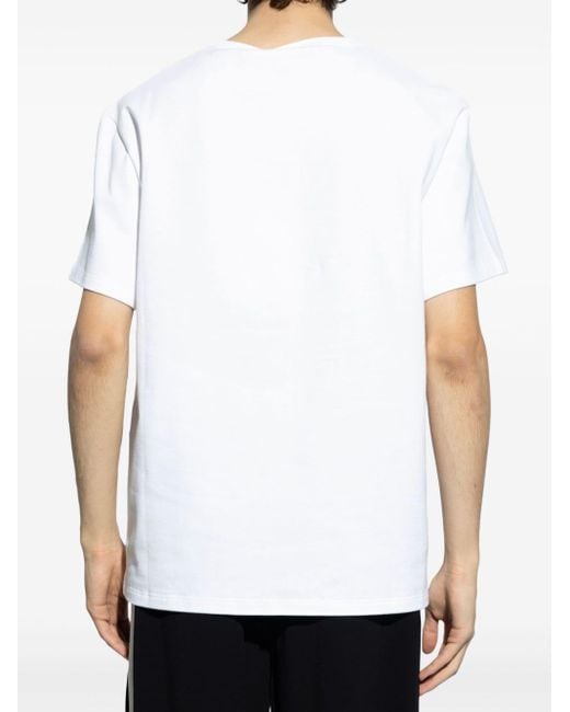 Alexander McQueen White Logo-print Cotton T-shirt for men