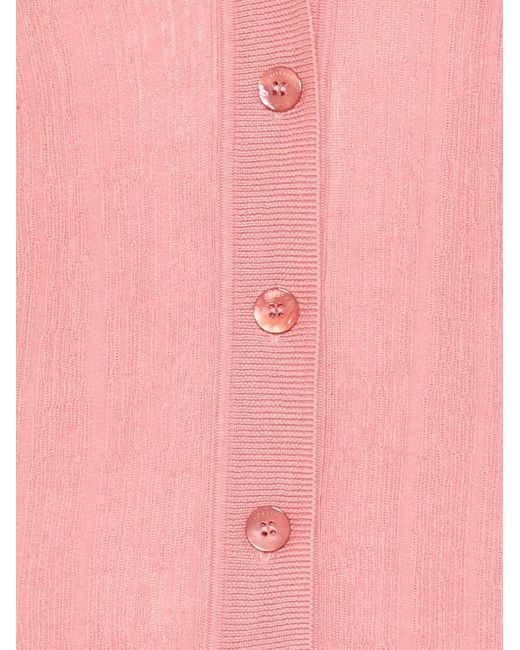 Joseph Pink V-Neck Buttoned Cardigan