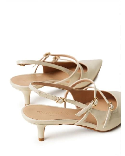 Twinset Natural Strappy Slingback Pumps