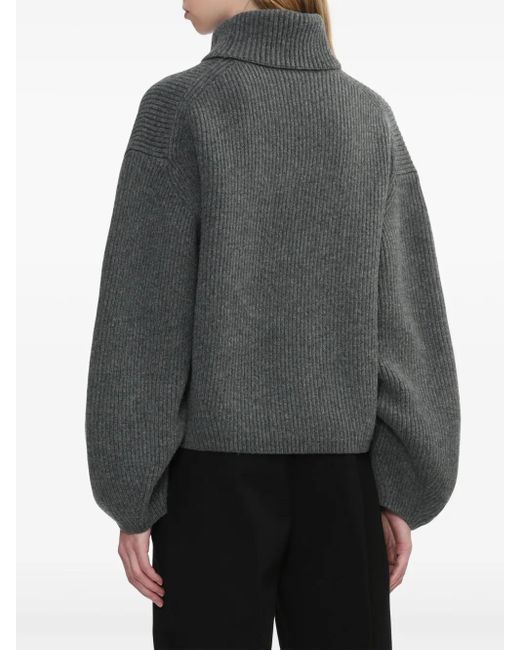 Totême  Gray Wool Turtle-Neck Jumper
