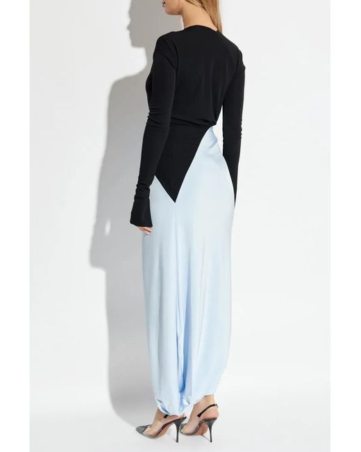 Victoria Beckham Blue Knot-Detail Jersey Gown