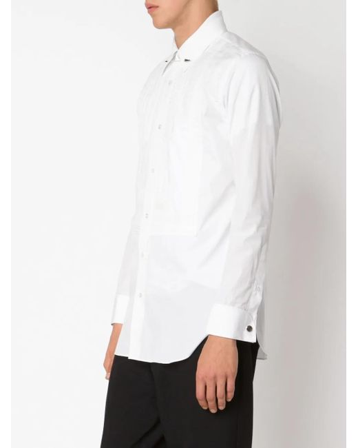 Junya Watanabe White Pleated Chest Detail Shirt for men