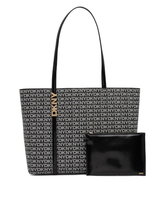 Sac Cabas À Plaque Logo DKNY en coloris Black