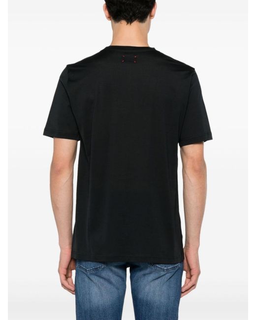 T-shirt con ricamo di Kiton in Black da Uomo