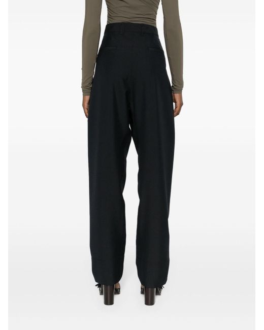 Lemaire Black Pleat-detail Tailored Trousers