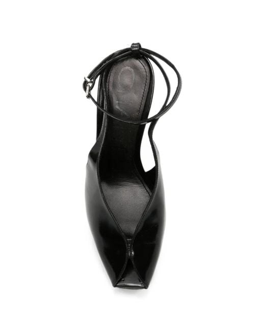 Chantal Black Buckle-Fastening Leather Sandals