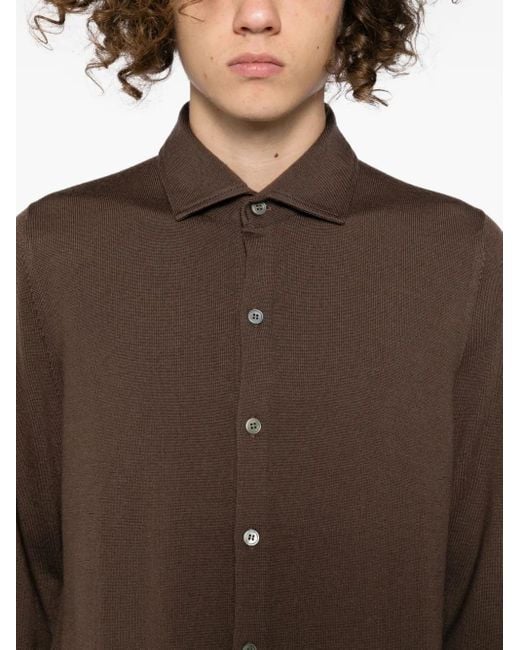 Tagliatore Brown Chemise À Boutonnière Sur Le Devant for men