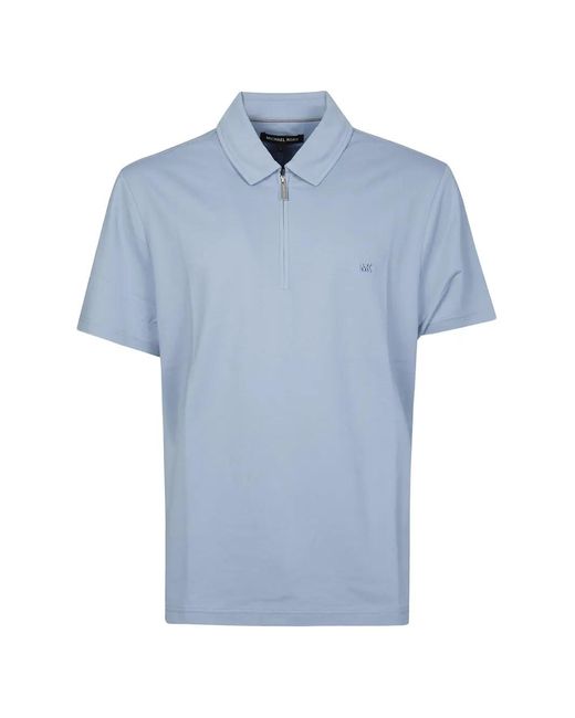 Michael Kors Blue Zip Detail Polo Shirt for men