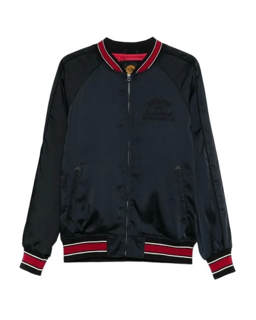 Superdry Blue Ribbed-Trim Bomber Jacket for men