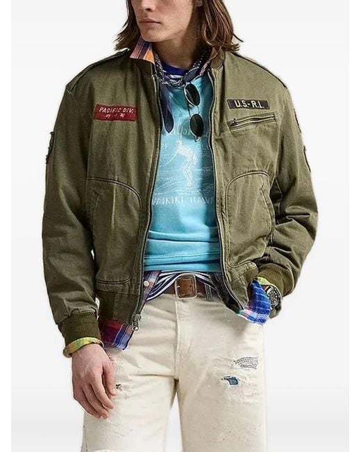 メンズ Polo Ralph Lauren エンブロイダリー ボンバージャケット Gray