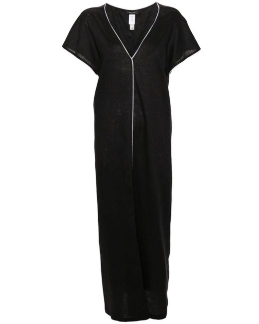 Fabiana Filippi Linnen Midi-jurk Met Kralen in het Black