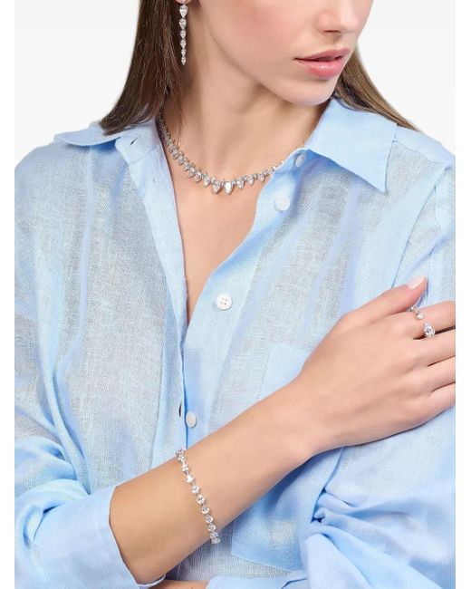 Anabela Chan Love And Tears Eternity Halsketting Met Diamant in het White
