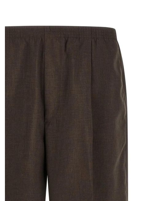 Cellar Door Gray Arno Elasticated Pleat Bermuda Shorts for men