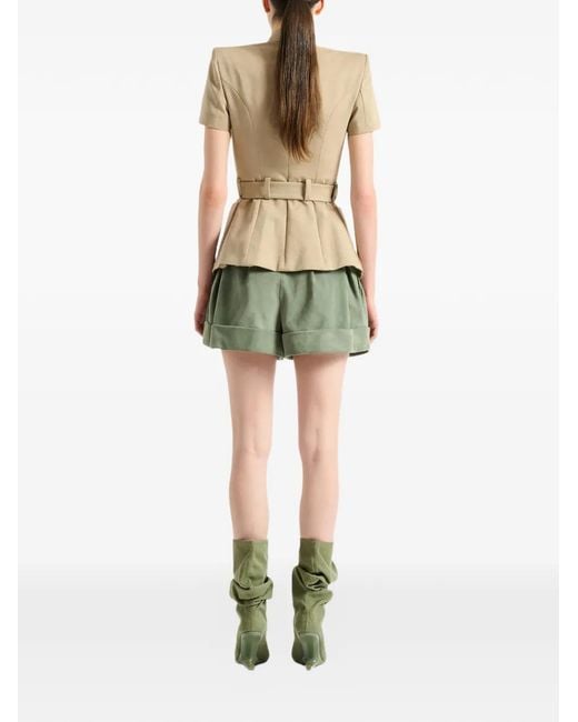 Chaqueta Anthem Con Cinturón Balmain de color Natural