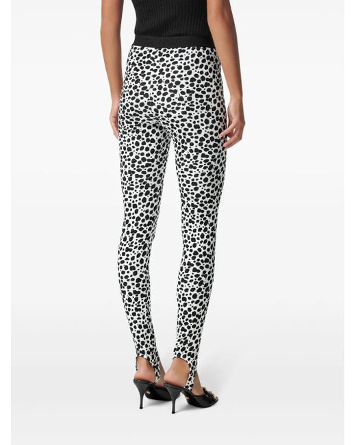 Versace Stirrup Legging Met Dalmation-Print in het Gray