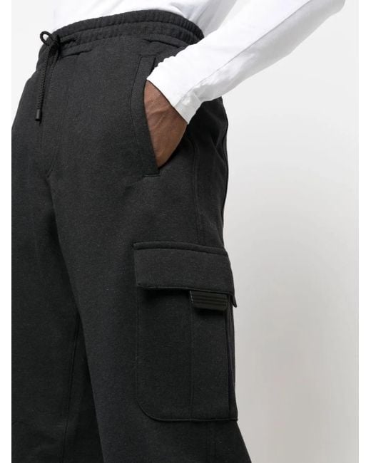 Kiton Black Logo-Patch Cargo Track Pants for men