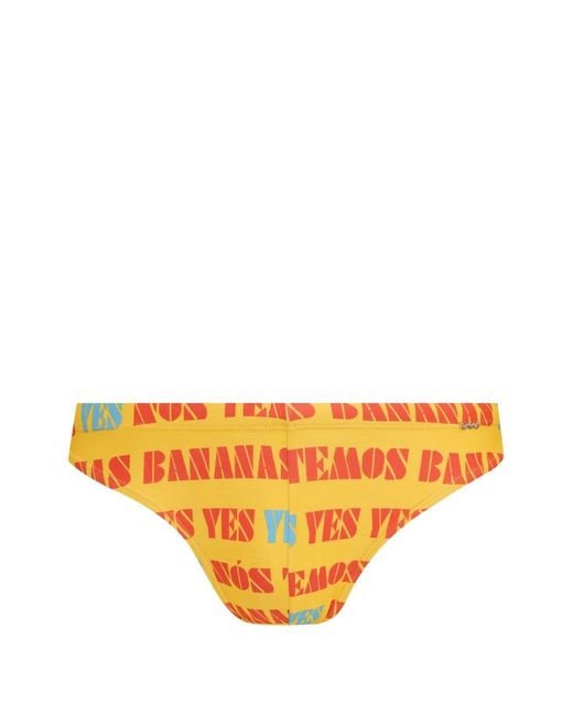 Amir Slama Orange Printed Swimming Trunks for men