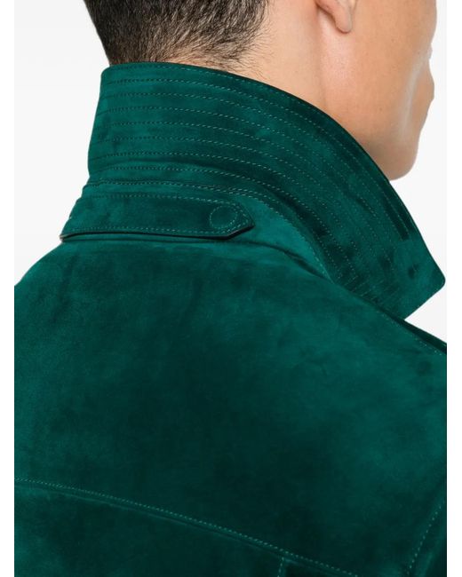 Tom Ford Green Veste En Daim for men