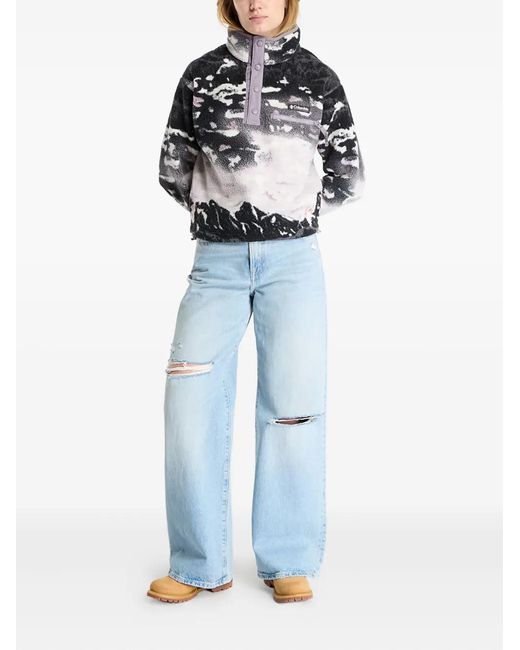 Columbia Blue Helvetia Ii Printed Cropped Sweater