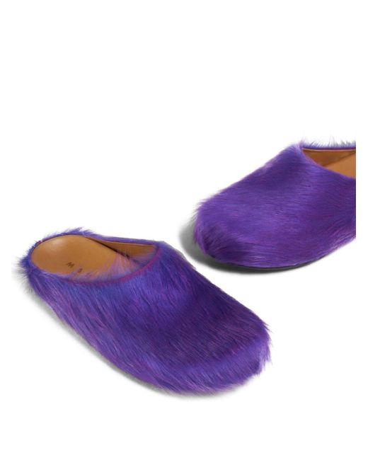 Marni Purple Fussbet Sabot Calf-hair Slippers for men