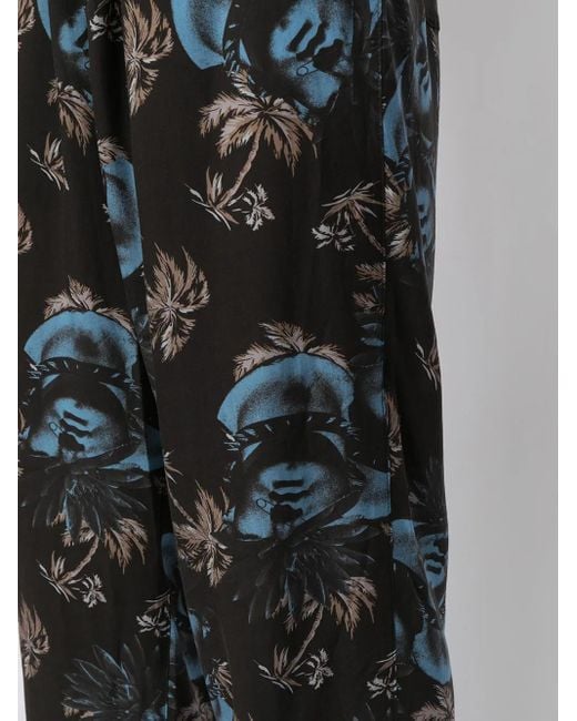 Undercover Black Printed Straight-Leg Trousers for men