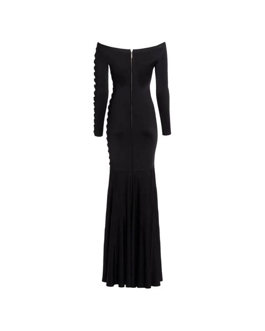 Elie Saab Black Bow-Detail Off-Shoulder Maxi Dress