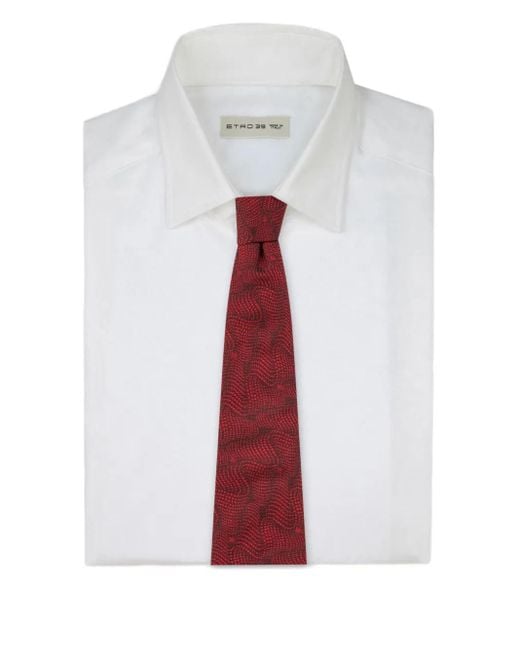 Etro Purple Printed Silk Tie for men