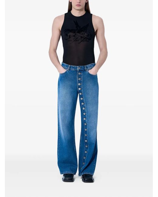 Jean Paul Gaultier Blue Tattoo Tank Top for men