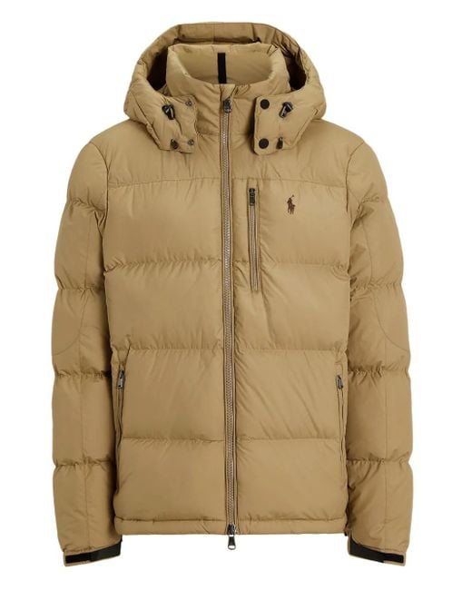 Polo Ralph Lauren Natural Hooded Down Jacket With Quilted Design for men