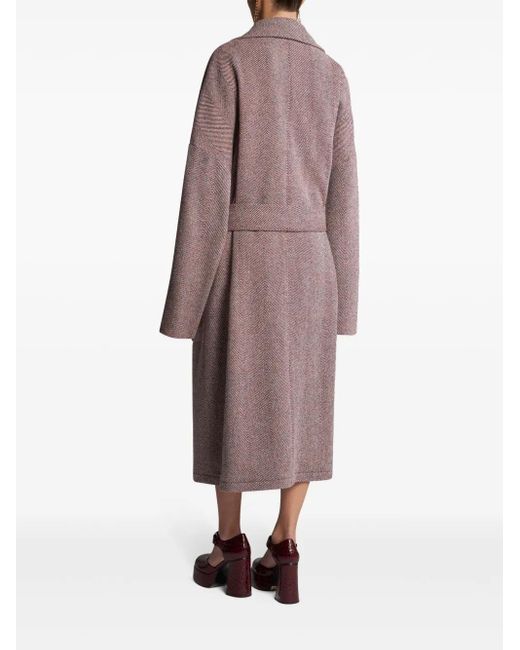 Etro Wollen Jas Met Ceintuur in het Brown