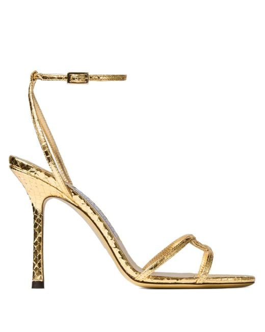 Jimmy Choo Metallic 1998 Leo 100 Leather Heeled Sandals