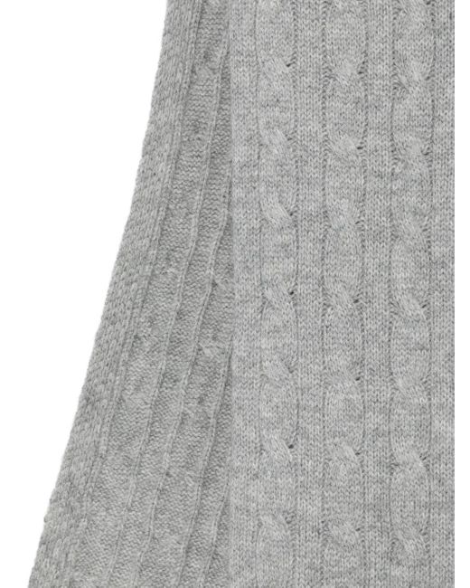 Polo Ralph Lauren Gray Polo Bear Cable-Knit Scarf for men