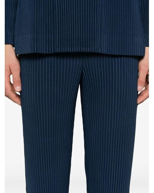 Homme Plissé Issey Miyake Blue Pleated Trousers for men