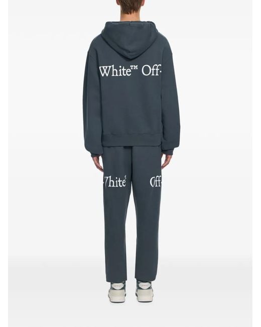 Off-White c/o Virgil Abloh Blue Bookish Scarf Hoodie for men