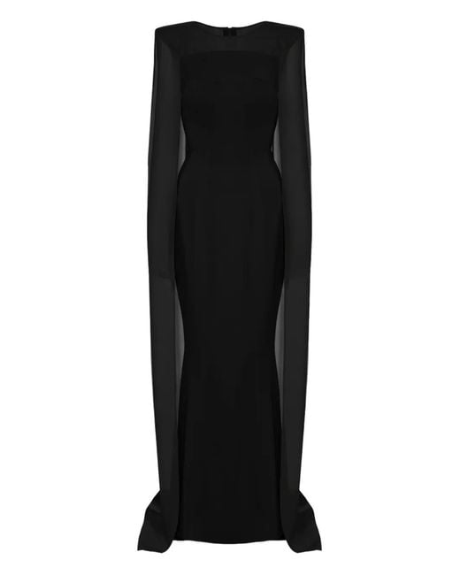 Vestiaire d'un Oiseau Libre Black Cape Maxi Dress