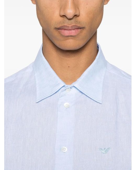 メンズ Emporio Armani ロゴ シャツ White