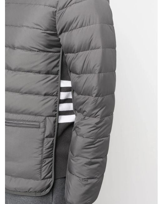 Thom Browne Gray Zip-Front Padded Jacket for men