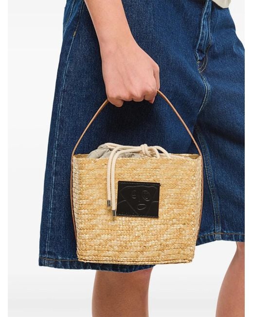 Plan C Natural Woven-Raffia Tote Bag