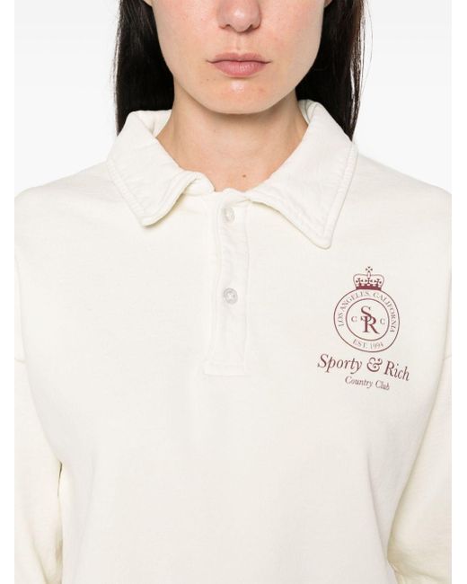 Sporty & Rich White Crown Cotton Polo Shirt