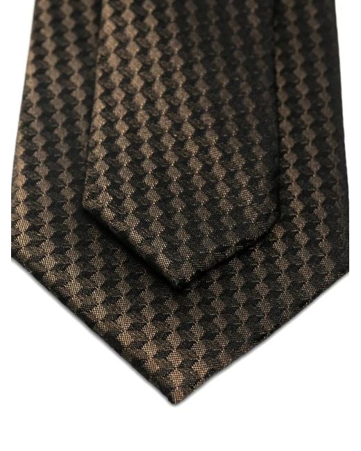 Karl Lagerfeld White Cravate À Motif Pied-De-Poule for men